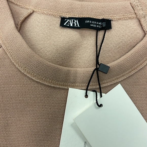 ZARA OVERSIZED TEXTURED PULLOVER SWEATSHIRT - Picture 6 of 11